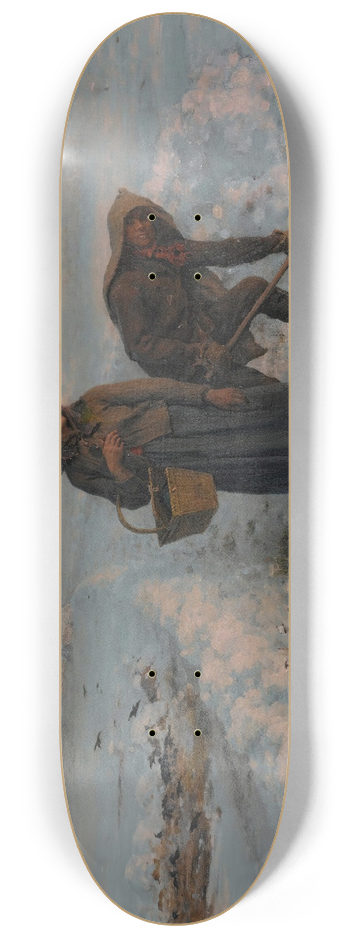 Jules Breton - Sur la route en hiver; artois 8.25 inch art skate deck