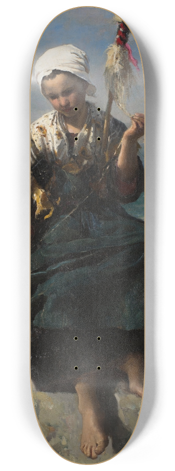 Jules Breton - The Flax Spinner 8.25 inch art skate deck