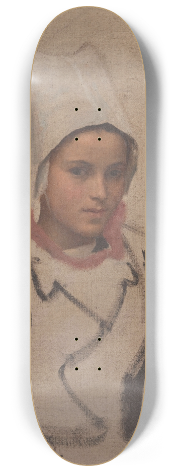 Jules Breton - Tte de jeune Bretonne, tude pour le Pardon 8.25 inch art skate deck