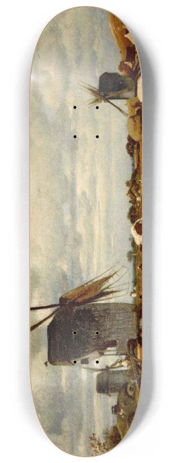 Jules Dupr - Les moulins  vent 8.25 inch art skate deck