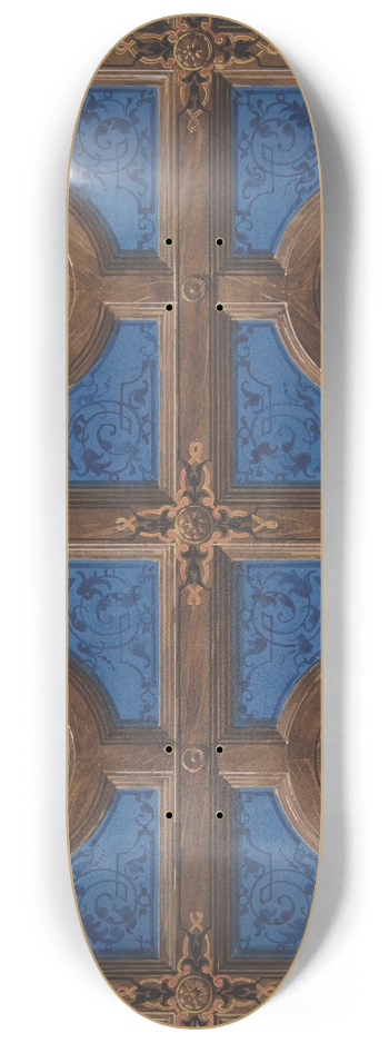 Jules-Edmond-Charles Lachaise - Design for the painted decoration of a coffered ceiling incorporating initials (G and H) for a house on the rue de Clichy 8.25 inch art skate deck