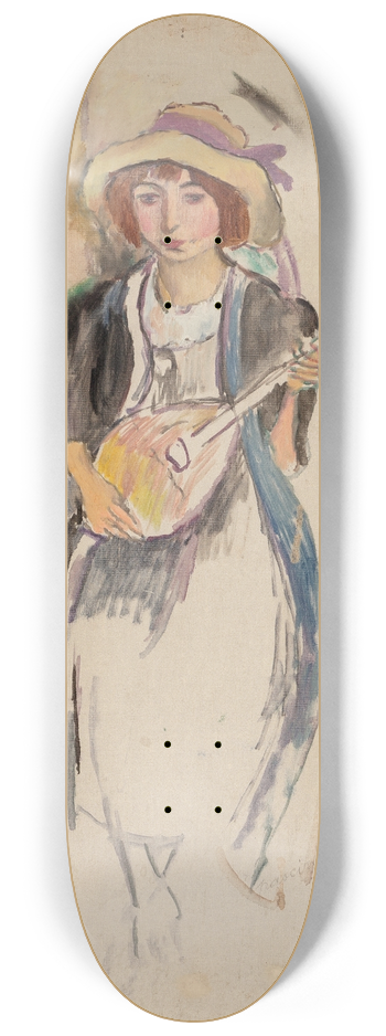 Jules Pascin - Fille  la mandoline 8.25 inch art skate deck
