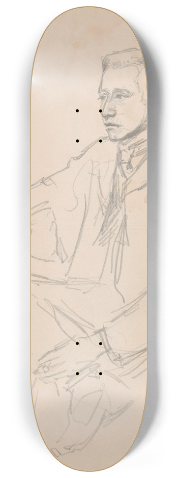 Jules Schmalzigaug - Seated Man 8.25 inch art skate deck