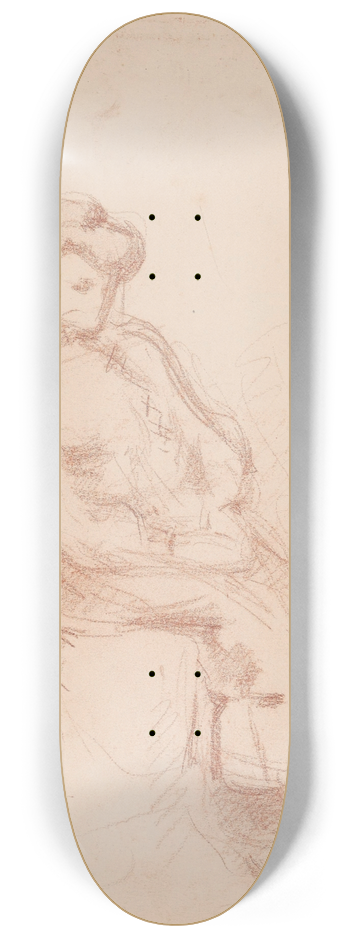 Jules Schmalzigaug - Seated Woman 8.25 inch art skate deck