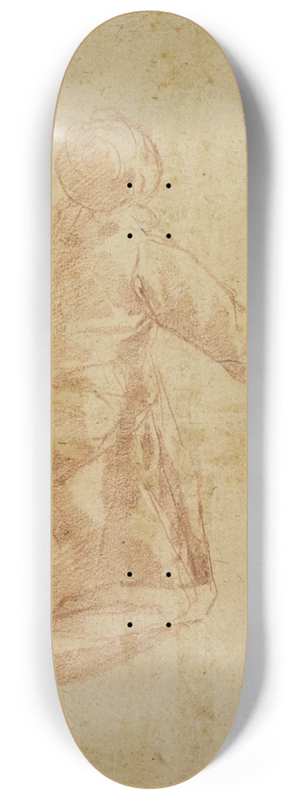 Andrea Boscoli - Kneeling Figure from the Back 8.25 inch art skate deck