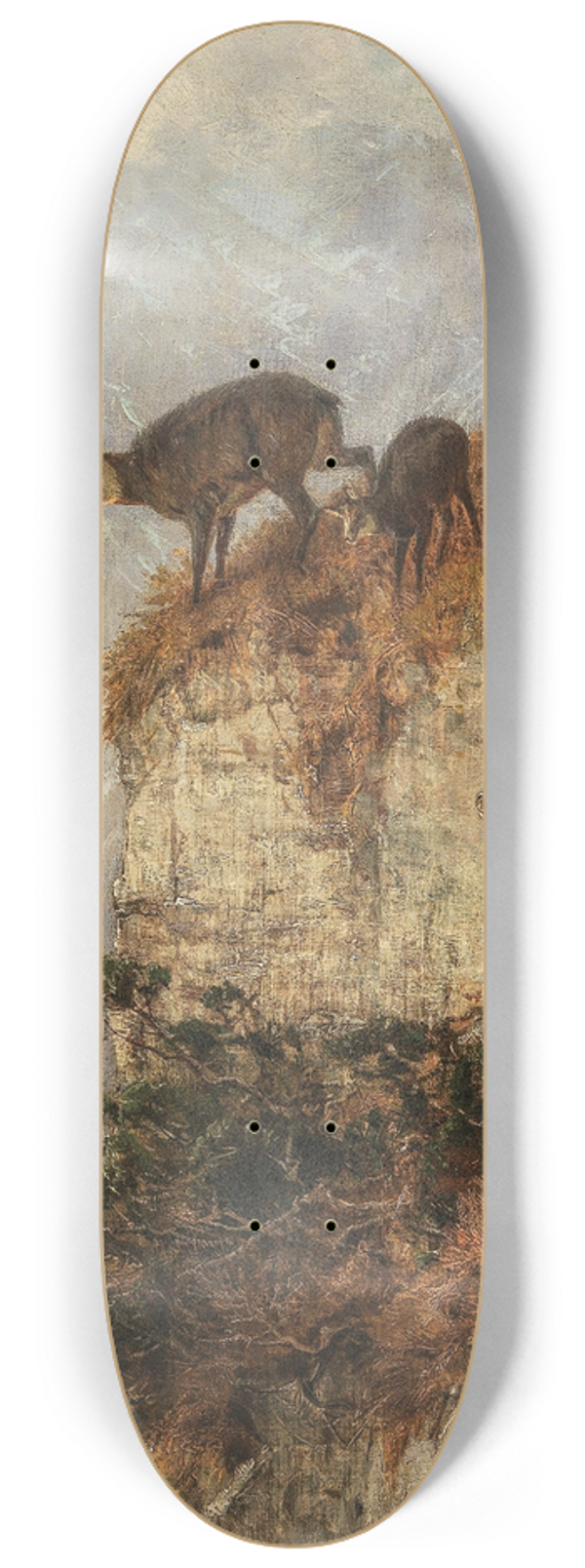 Julius Arthur Thiele - Chamois in the Mountains 8.25 inch art skate deck