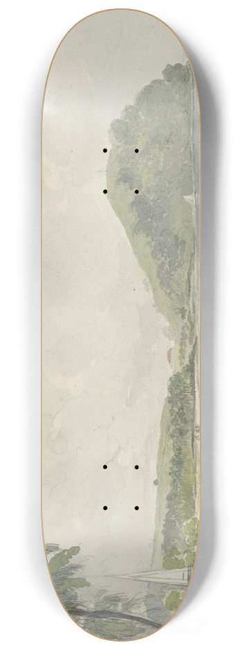 Julius Jacobus van de Sande Bakhuyzen - Tropisch kustlandschap 8.25 inch art skate deck