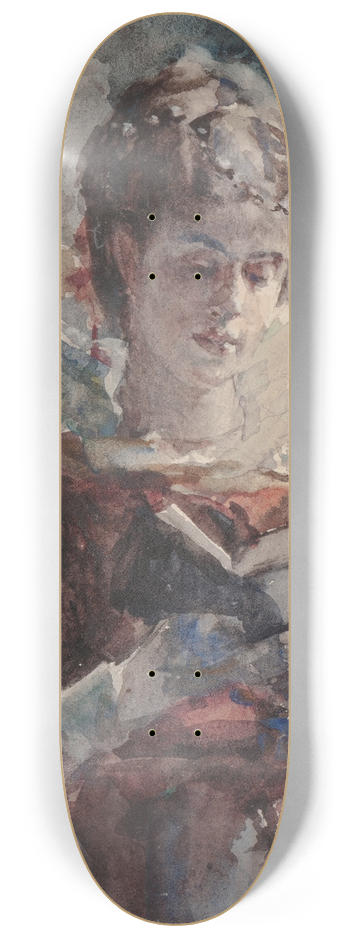 Julius Leblanc Stewart - Portrait of a Woman Reading 8.25 inch art skate deck