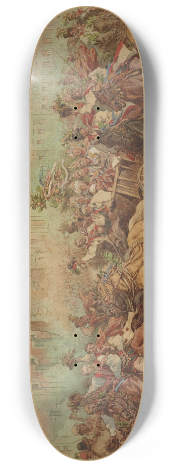 Juliusz Kossak - Krakow Wedding Procession Riding in Front of the Emperor on the Main Market Square in Krakow 8.25 inch art skate deck