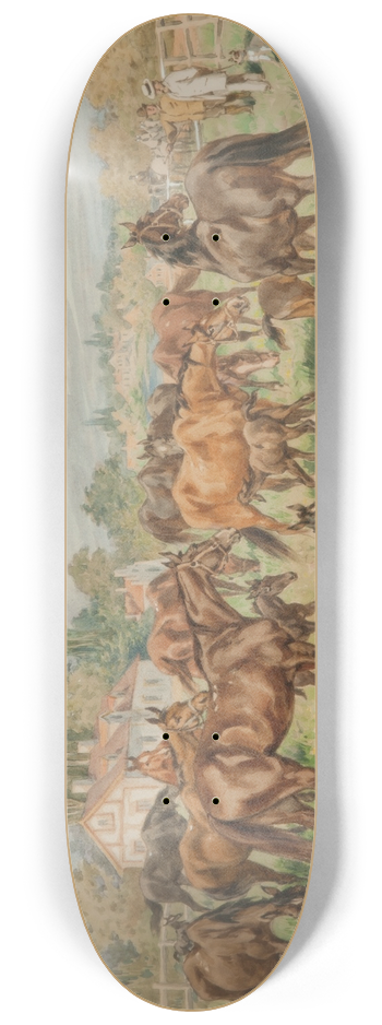 Juliusz Kossak - Stud on a meadow 8.25 inch art skate deck