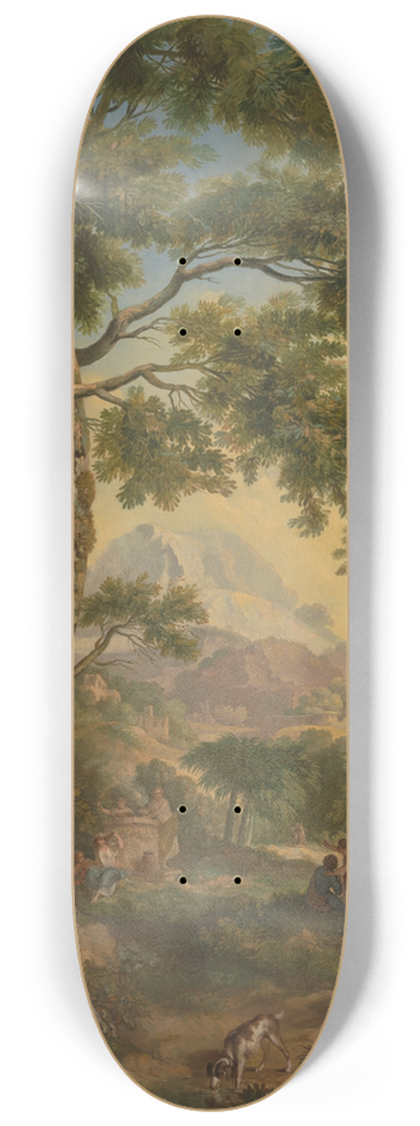 Jurriaan Andriessen - Arcadisch landschap met linksvoor kinderen met een vogel en een hond 8.25 inch art skate deck