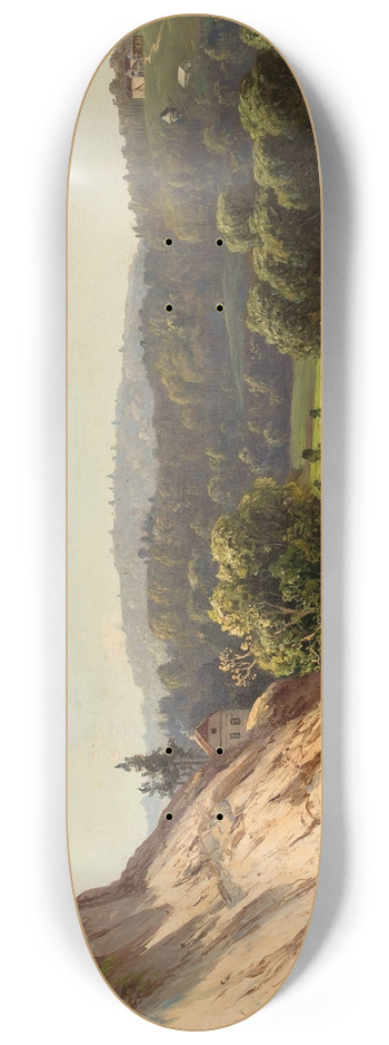 Jzef Marszewski - Near Vilnius  River landscape 8.25 inch art skate deck