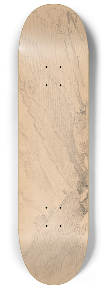 Jzef Simmler - Mountain landscape 8.25 inch art skate deck