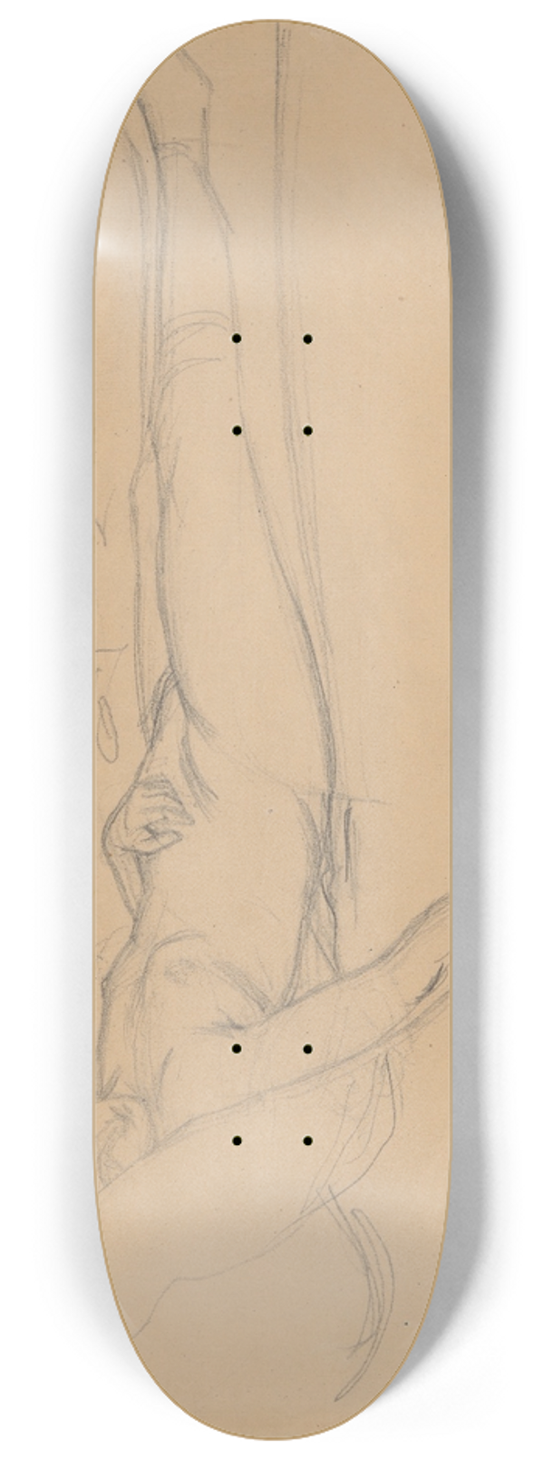 Jzef Simmler - Nude study for the figure of Barbara in the painting Death of Barbara Radziwi 8.25 inch art skate deck