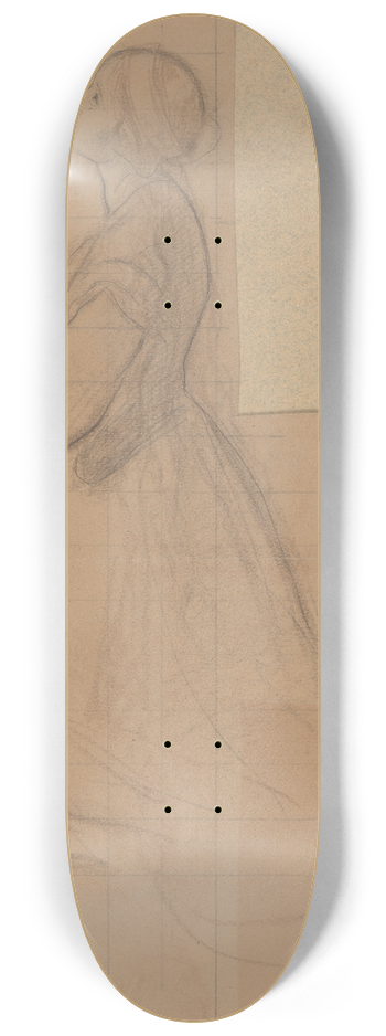 Jzef Simmler - Sketch of the queen figure for the painting Queen Jadwigas Oath 8.25 inch art skate deck