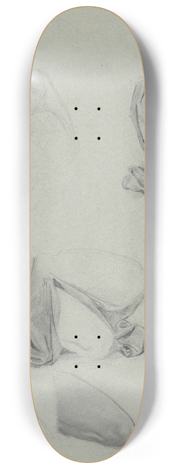 Jzef Simmler - Sketch to the Portrait of Jadwiga uszczewska  Deotyma and Studies of Fragments of a Kneeling Figure 8.25 inch art skate deck