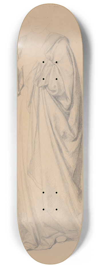 Jzef Simmler - Study of Marys robes for the painting The Immaculate Conception of the Blessed Virgin Mary 8.25 inch art skate deck