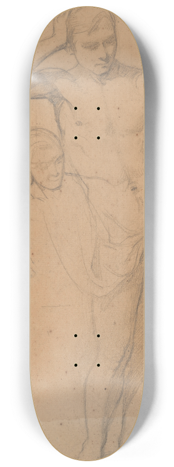 Jzef Simmler - Study of the act to the figure of John of Finland for the painting Catherine Jagiellon in Gripsholm Prison 8.25 inch art skate deck