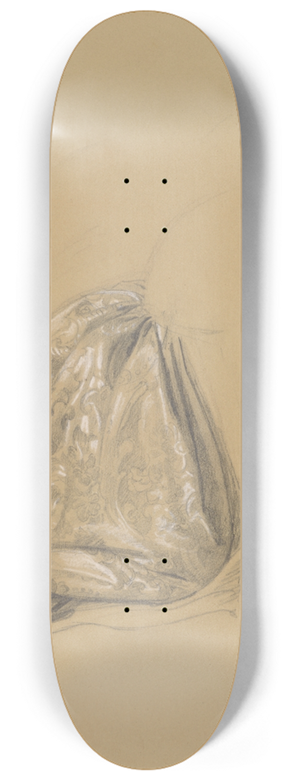 Jzef Simmler - Study of the Kneeling Ladys Dress for the Painting The Upbringing of Sigismund Augustus 8.25 inch art skate deck