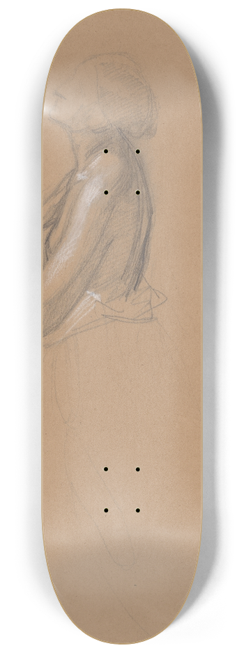 Jzef Simmler - Study of the queen figure for the painting Queen Jadwigas Oath 8.25 inch art skate deck