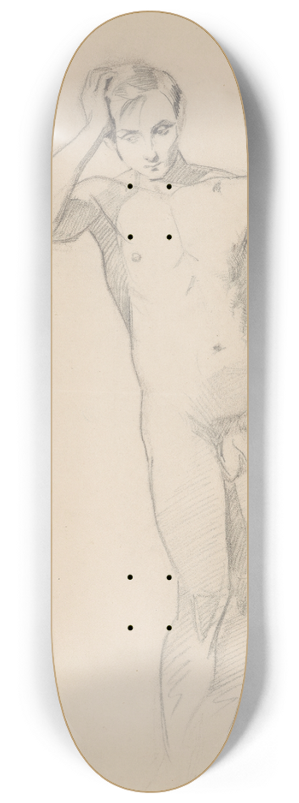 Jzef Simmler - Szkic aktu do postaci ksicia Jana Finlandzkiego do obrazu Katarzyna Jagiellonka w wizieniu w Gripsholmie 8.25 inch art skate deck