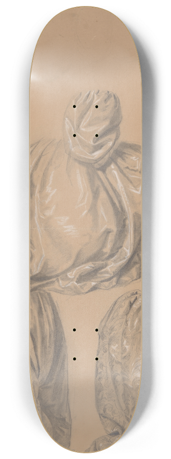 Jzef Simmler - Three studies of dress drapery for the painting The Upbringing of Sigismund Augustus 8.25 inch art skate deck