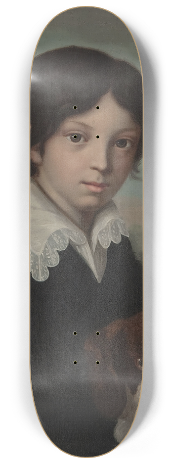 Jzef Sonntag - Childhood portrait of Ole Walicki (18051831) with a dog 8.25 inch art skate deck