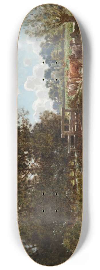 Jzef Szermentowski - Cattle on the Pasture 8.25 inch art skate deck
