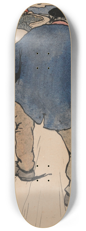 Karel Collens - Man with a Pig in a Landscape 8.25 inch art skate deck