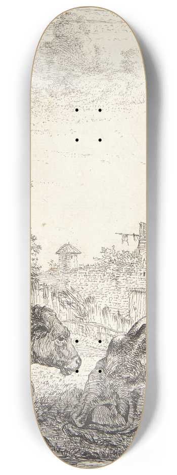Karel Dujardin - En ko og en kalv 8.25 inch art skate deck