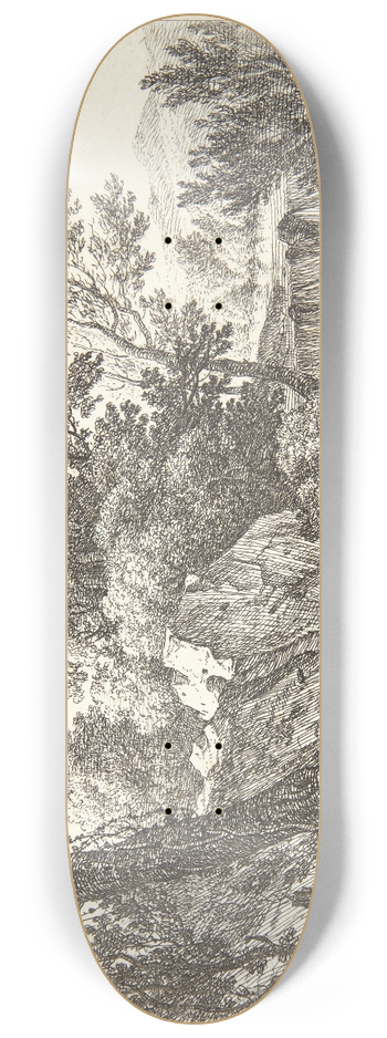 Karel Dujardin - Rejsende med to sler ved en flod 8.25 inch art skate deck