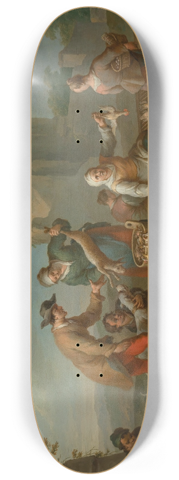 Karl Aigen - Market scene 8.25 inch art skate deck