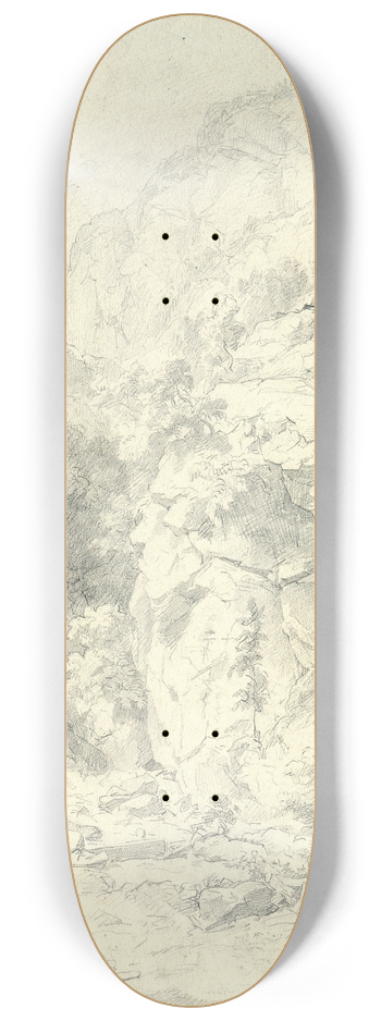 Andreas Achenbach - Mountainous Landscape 8.25 inch art skate deck