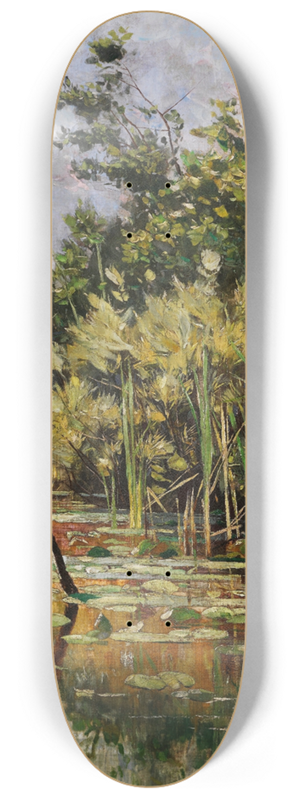 Karl Hagemeister - Altwasser mit Enten  Herbst 8.25 inch art skate deck