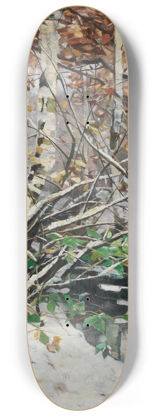 Karl Hagemeister - Verschneiter Birkenwald an einem Bachlauf 8.25 inch art skate deck