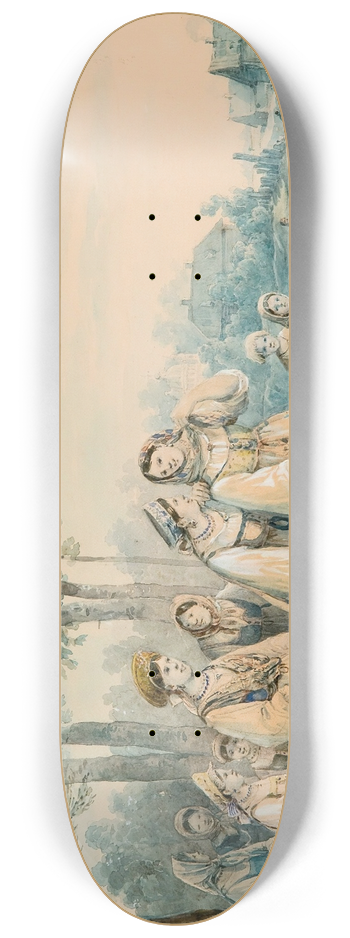 Karl Ivanovich Kollman - A Procession Of Maidens 8.25 inch art skate deck