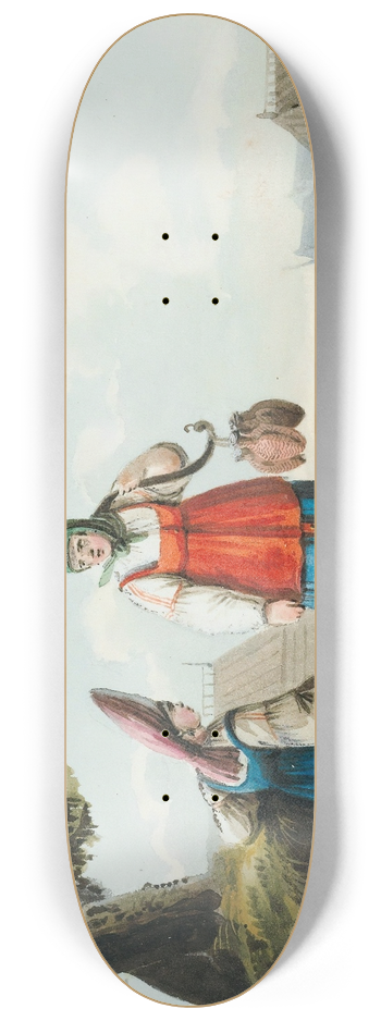 Karl Ivanovich Kollman - Two Peasant Women In Conversation 8.25 inch art skate deck