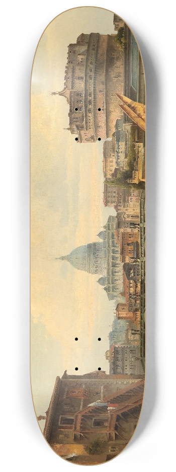 Karl Kaufmann - Rome, View Of Castel Santangelo 8.25 inch art skate deck