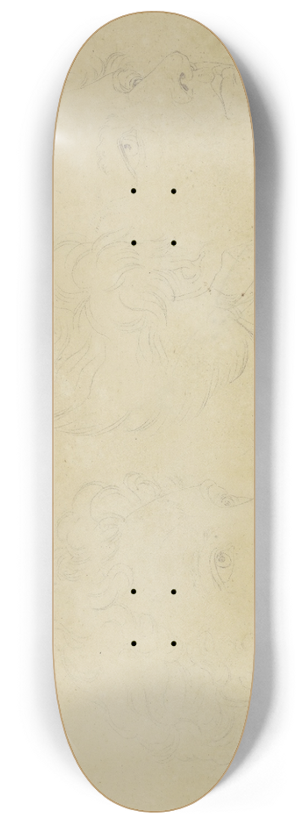 Karl Sandhaas - Bildnisse der Herren Hyant und Koch aus Kopenhagen 8.25 inch art skate deck