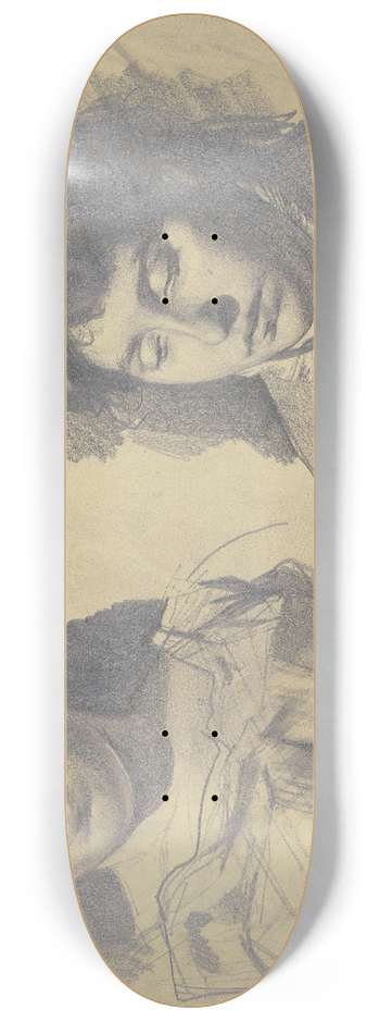 Karl Stauffer-Bern - Zwei weibliche Studienkpfe 8.25 inch art skate deck