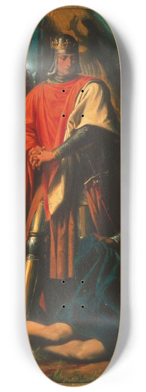 Karl von Blaas - Rudolf I. von Habsburg an der Leiche Ottokars bei Drnkrut 1278 8.25 inch art skate deck