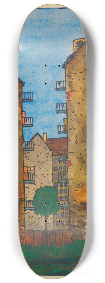 Karl Wiener - Arbeitervillen 8.25 inch art skate deck