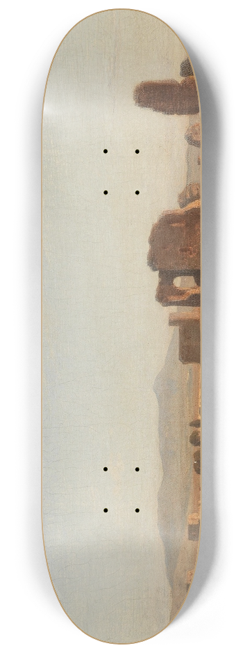 Andreas Marko - A Southern Landscape with Ruins, with Goats and Shepherds 8.25 inch art skate deck
