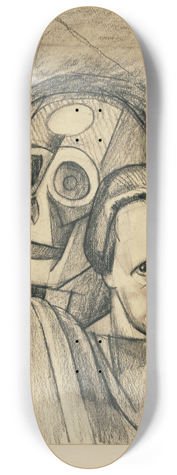Karl Wiener - Frauenportrt mit Totenkopf 8.25 inch art skate deck