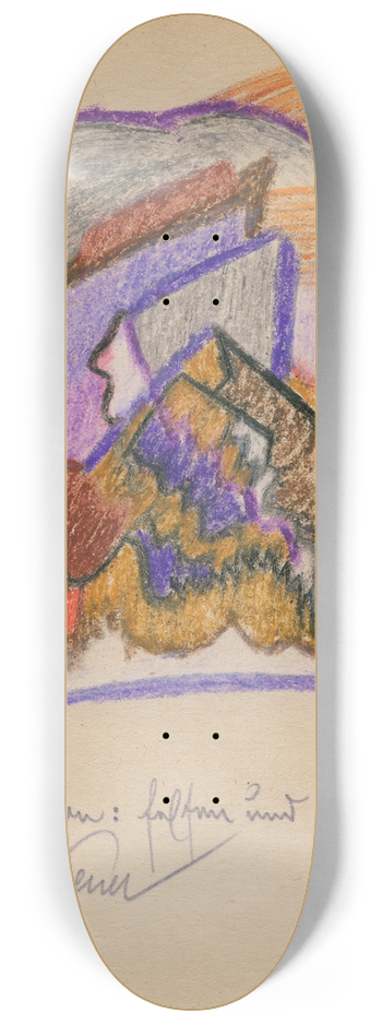 Karl Wiener - Komposition; Felsen und Wolken 8.25 inch art skate deck