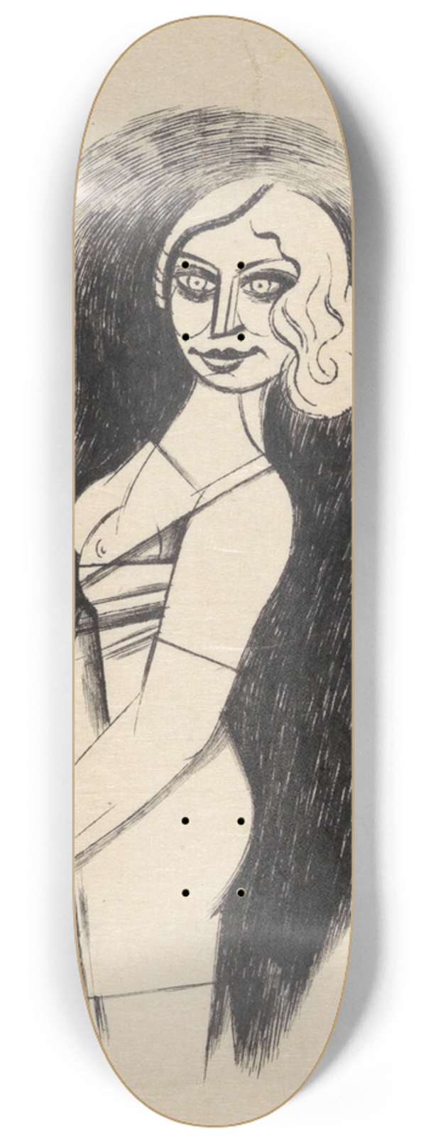 Karl Wiener - Ohne Titel (Frauenfigur) III 8.25 inch art skate deck