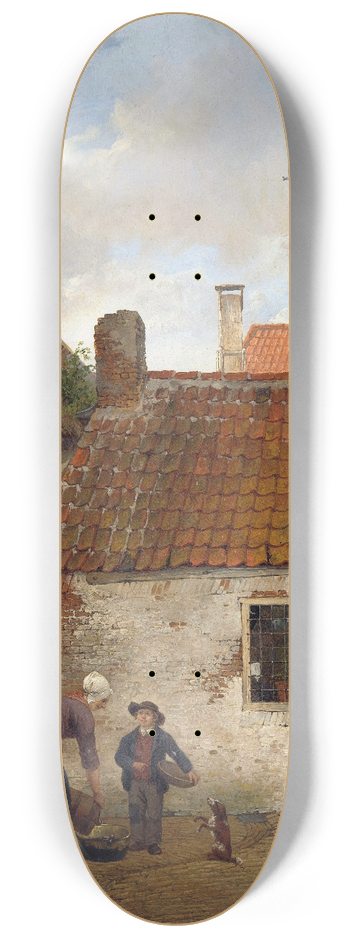 Andreas Schelfhout - Inner Courtyard 8.25 inch art skate deck