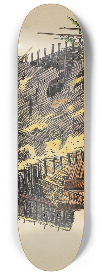 Karl Wiener - Ohne Titel (Scheune mit Stroh) 8.25 inch art skate deck