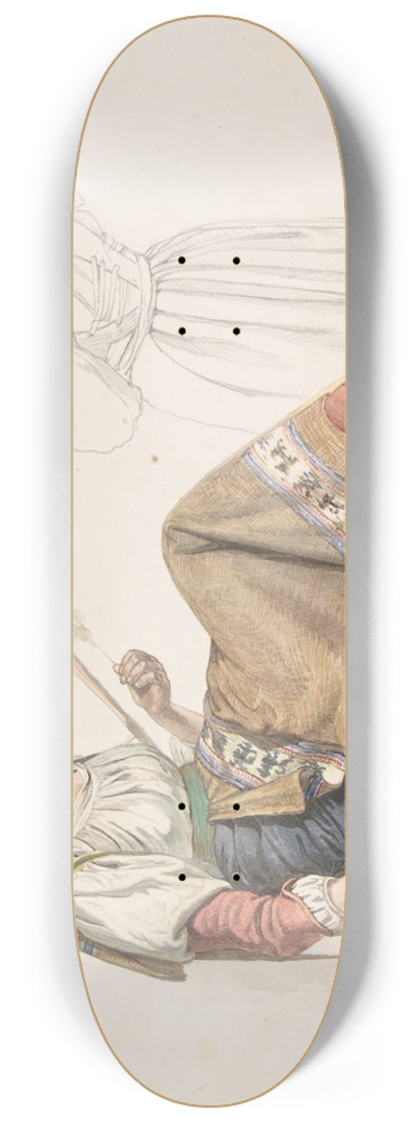 Karl Wilhelm Freiherr von Heideck - Neapolitan Woman 8.25 inch art skate deck