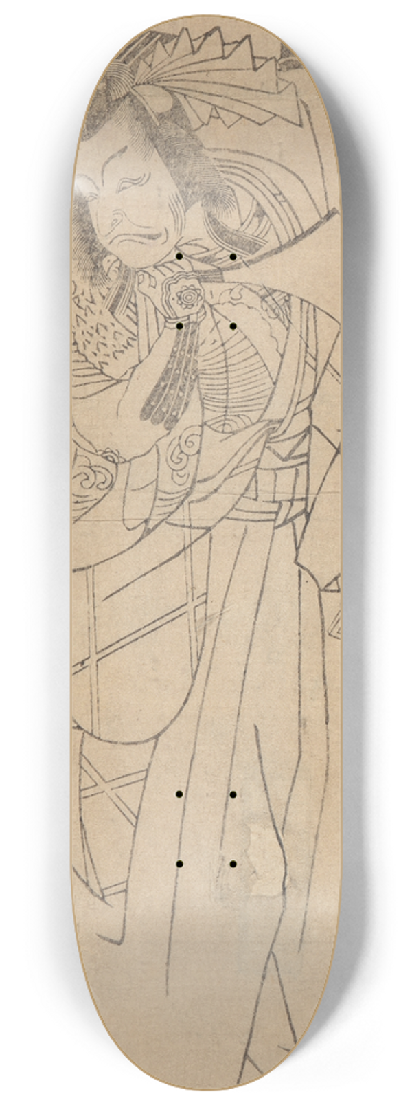 Katsukawa Shunsh - An Actor of the Ichikawa Family with Sword 8.25 inch art skate deck